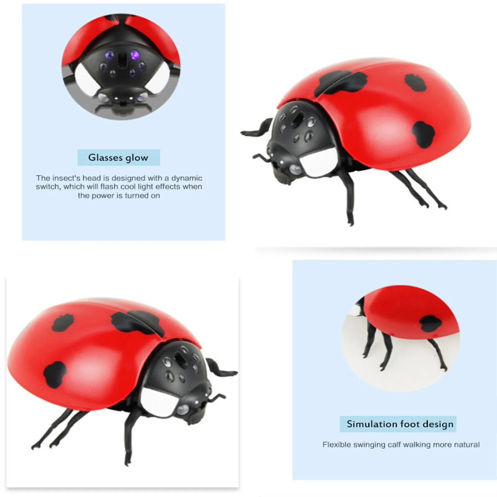 Infrared Remote Control Animal Insect Toys Simulation Fly Bee Ladybug ...