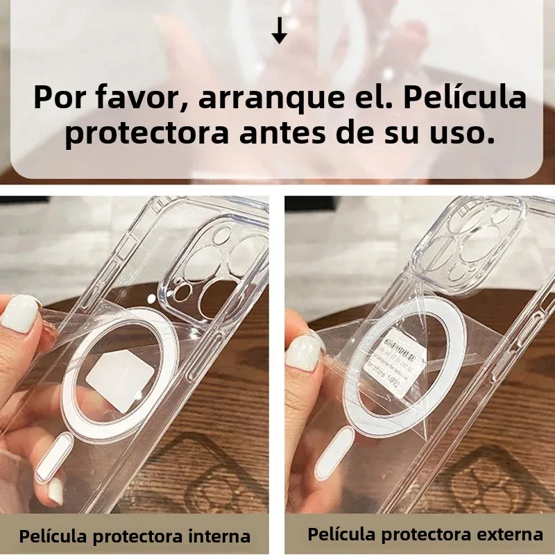 Premium Magnetic Wireless Charging Case with Transparent Back Cover