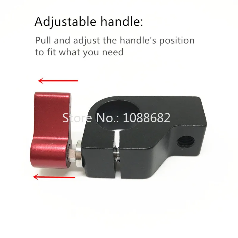 Description Picture 4 of itemAluminum 1/4" Thread 15mm Rod DSLR Rig Support Rail System Follow Magic Arm Monitor Rig Mount Rail Block Rod Clamp