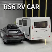 1/32 RS6 RV Simulation Alloy Models Car Toy Metal Diecast With Pull Back Sound And Light Vehicles For Boys Toys Gifts Collection 1