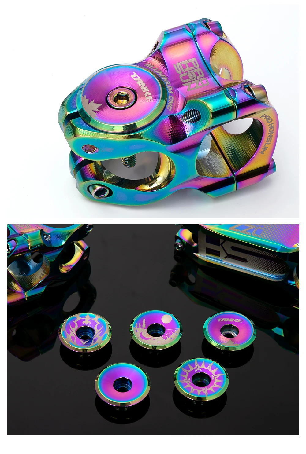 TANKE Fahrrad-Vorbauabdeckung aus Aluminiumlegierung, nur 5,2g, ultraleichte Steuersatzabdeckung mit Schraube für 28,6mm Vorderradgabel-Steuerrohr – Detail 12