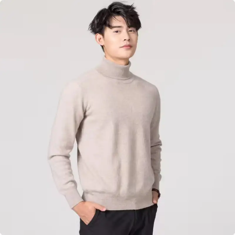 Cashmere Cotton blend Turtleneck Men Sweater Autumn Winter Man Pullover High Neck Sweater Jersey Hombre Pull Homme Hiver Jumper 6