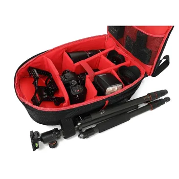 Borsa fotografica multifunzionale di grande capacità, impermeabile e resistente all'usura, zaino a doppia tracolla per riporre treppiedi e fotocamere