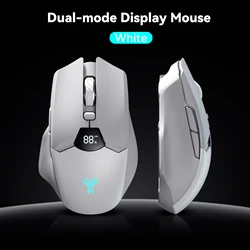 Ergonomic Wireless & Bluetooth Mouse with Adjustable DPI and Long - lasting Battery - Black & Grey White (F86 grayish white)