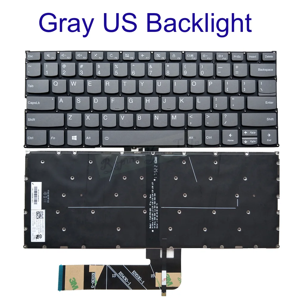 Teclado Retroiluminado para Laptop Lenovo Eua ua Russo Árabe Ioga 613are05 6-13alc6 82fn 82nd Pd4sb Sn20q40597 Sn20q40688 - Imagem 2