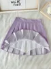 2024 New Black Skirt Female Summer High Waist gothic Anti-Glare A-Line Pleated Skirt Short Skirt Purple Ins Tide Ulzzang Skirt 6