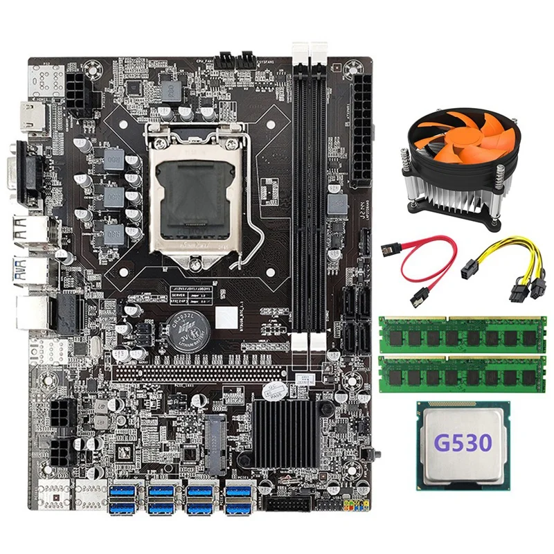 best computer motherboard for gaming B75 BTC Mining Motherboard+G530 CPU+SATA Cable+2XDDR3 4GB 1333Mhz RAM LGA1155 8XPCIE To USB B75 USB BTC Motherboard latest motherboard for pc
