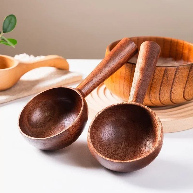 Long-handled Ladle Water Ladle Wooden Kitchen Rice Washing Tool Rice Spoon Water Spoon Powder Soup Household Kitchen Tools