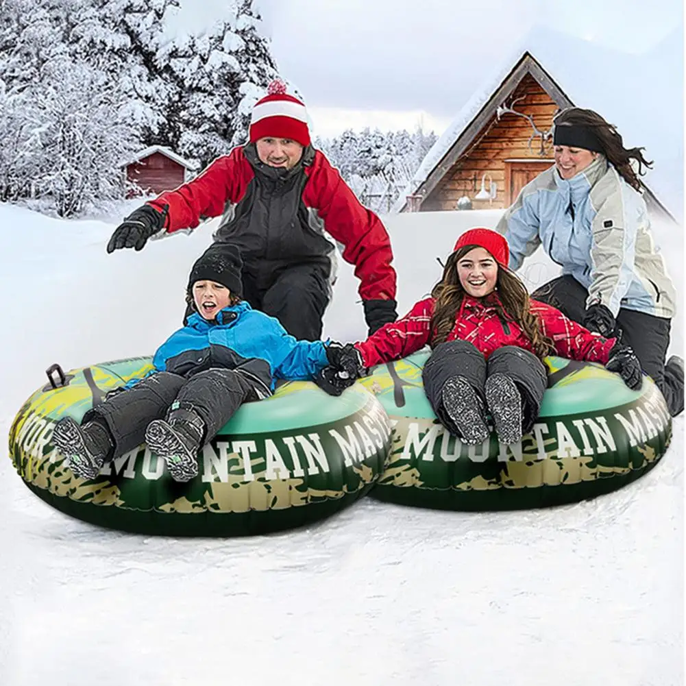 Practical Ski Tube Inflatable PVC Skull Pattern Winter Snow Sled Close Seam Sealing Ski Circle for Outdoor