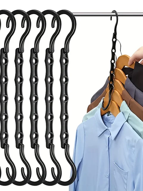 Multifunction Clothes Racks Space Saving Storage Plastic Hangers Rotary Organizer Hangers 5 Hole Magic Closet Wardrobe Organizer