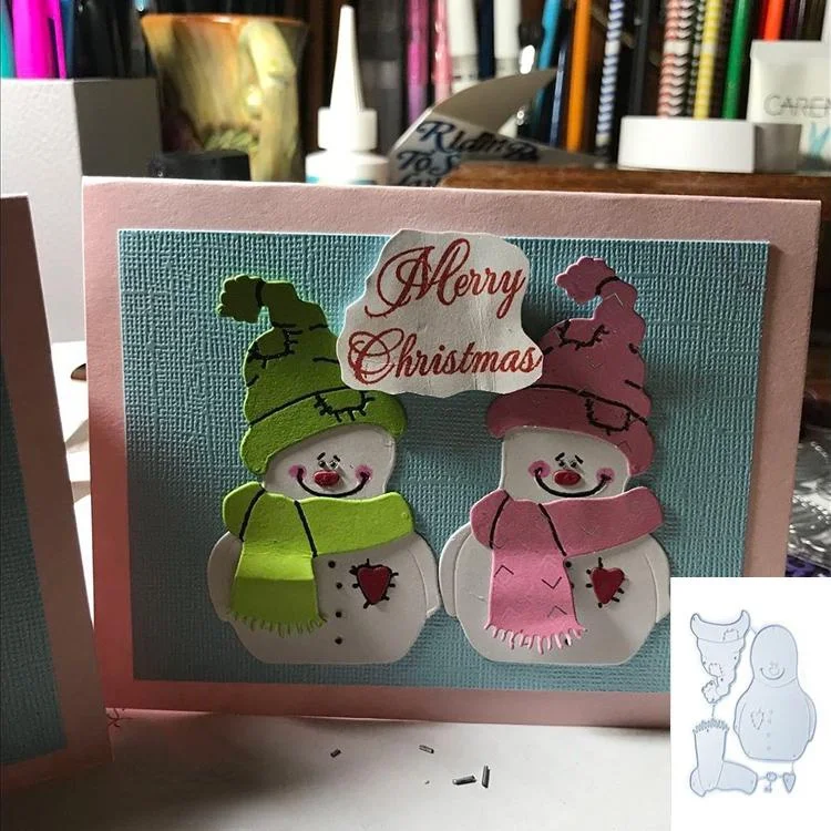 

Christmas Snowman Cutting Dies for DIY Scrapbook Handmade Paper Craft Metal Steel Template Merry Christmas Dies