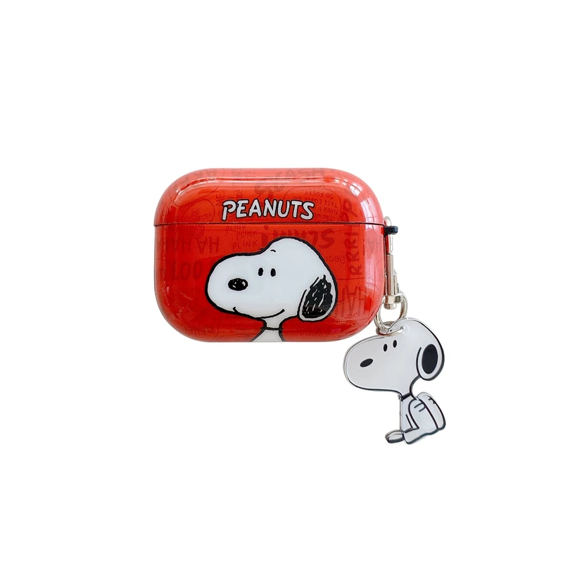 thumbnail image 1 of Bonita funda para auriculares con dibujos animados de Snoopy, Charlie Brown y Lucy para AirPods 1, 2, 3 Pro 2021, funda protectora IMD para auriculares inalámbricos Bluetooth, 1 of 5