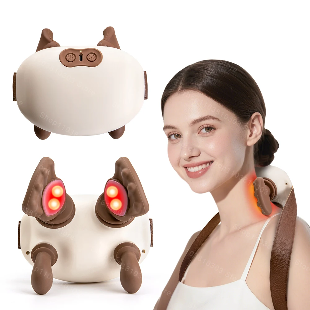 Neck and Shoulder Massage Shawl Heating Shoulder and Back Kneading Massager Wireless Deep Trapezius Neck Cervical Massage Shawl