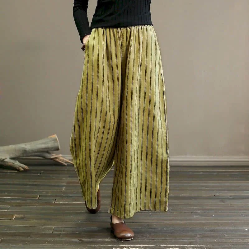 

Ankle-length Pants Women Harajuku Loose Casual Baggy Pants Vintage Summer Korean Style Elastic Waisted Trousers Wide Leg Pants