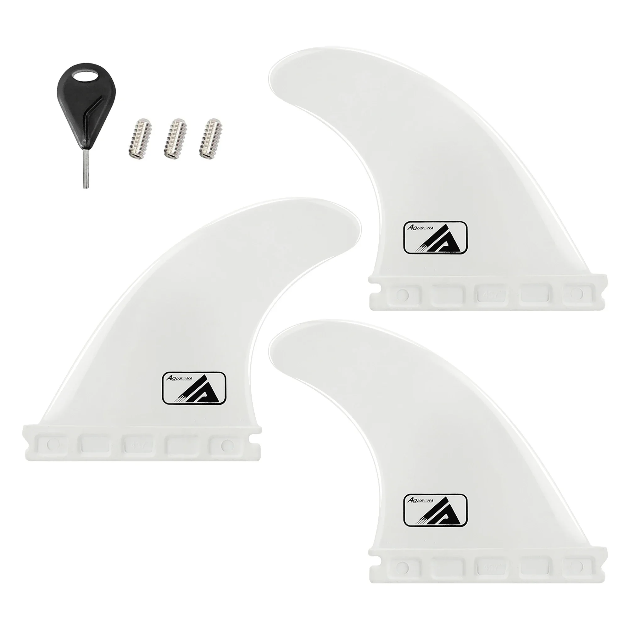 AQUBONA Surf Fin Single Tab & Twin Tabs Fins for Longboard Surfboard Paddleboard Thruster Set 437 Style