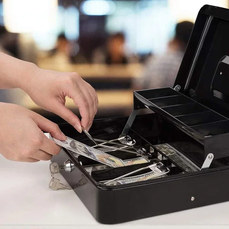 Secure Safe Deposit Box, Cash Convenience Storage, Metal Cashier Clip, Adult Money Savings, Perfect for Cash Convenience Stores 4