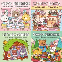 Coloring Book For Adults And Teens Cartoon Animals Theme Featuring Adorable Creepy Creatures In Cozy Moments For Relaxation Gift 1
