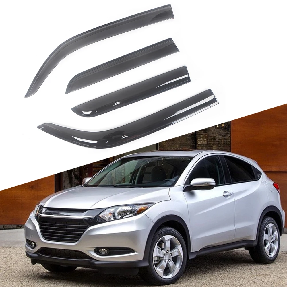 

Ветровые дефлекторы для боковых окон автомобиля Honda HR-V 1999-2021, козырек для двери с защитой от дождя, вентиляционные оттенки, козырек для вентиляции с защитой от темного дыма