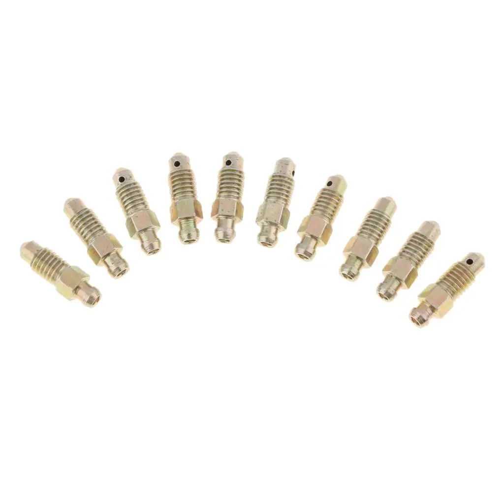 10Pcs Universal Car Motorcycle M8*1.25mm Brake Bleeder Screws Kits Metal Brake Accessories Brake Bleeder Screw Caps