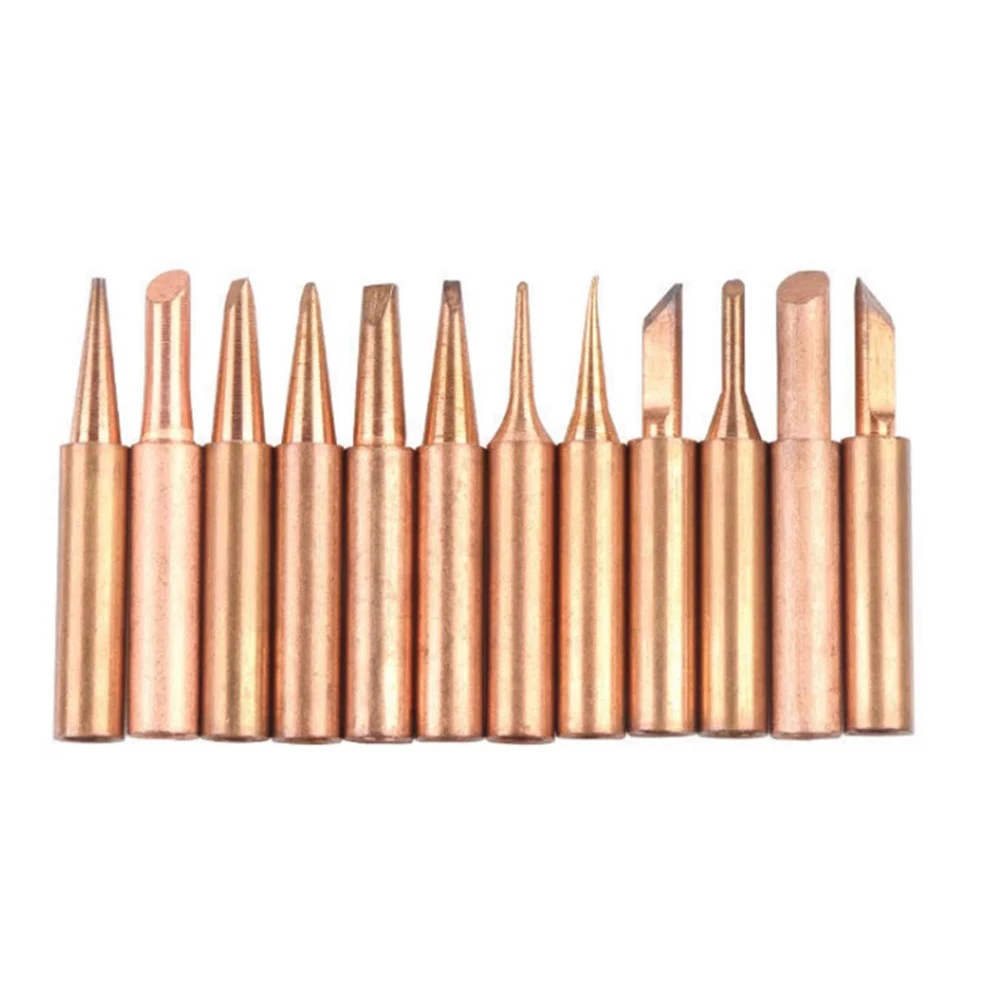 

12pcs 900M-T Series Welding Tips Lead-Free Welding Solder Tip Pure Copper Soldering Iron Head Welding Soldering Accessories