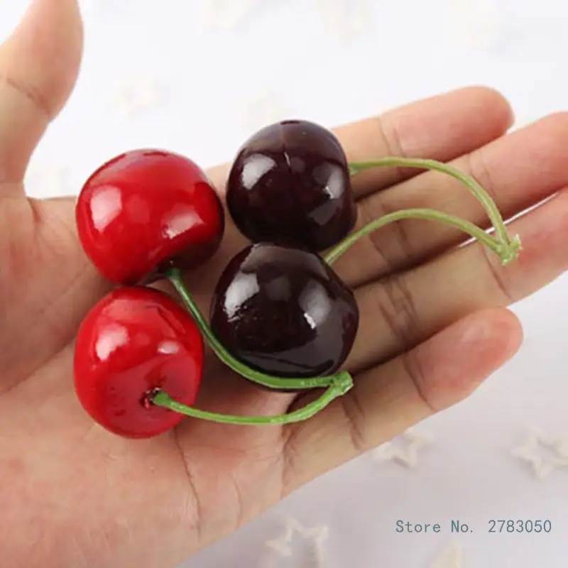 Artificial Cherry Fruit Decorations False Fruit Model artificial fruits and vegetables 10 Pair
