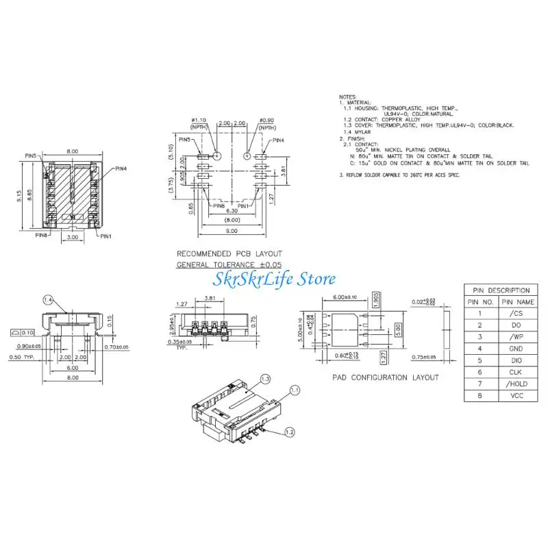 E65E 집적 회로 개발을 위한 인체공학적 6x5 및 확장 8x6 칩 버너 어댑터