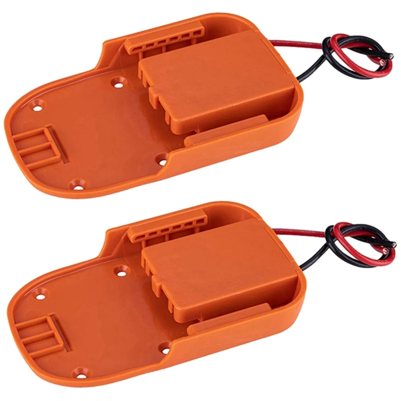 2Pc For Power Wheels Adapter For Ridgid AEG 18V Hyper LiIon Battery