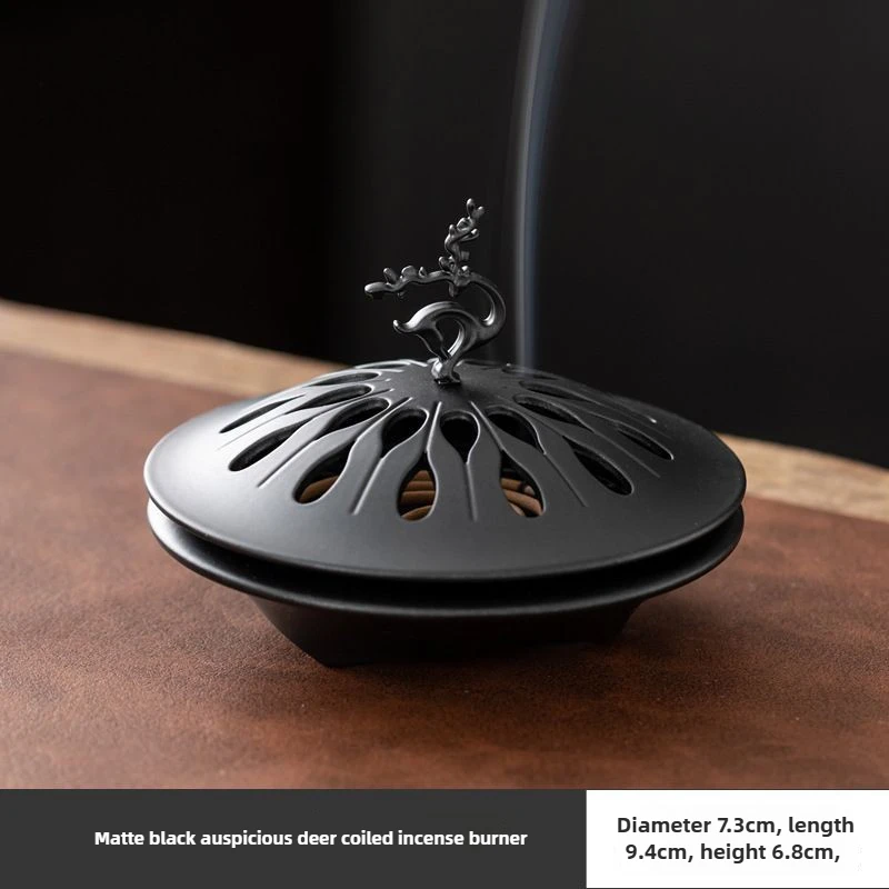 Backflow Incense Holder Retro Zinc Alloy Hollow Fragrance Censer Lucky Deer Incense Burner Home Decor Halloween Decorations