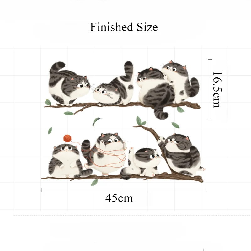 Branch cat wall stickers scratch covering vinyl decals cartoon animal door accessories children bedroom kitchen home decoration wall stickers self adhesive stickers kitchen wall sticker