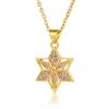 Star Of David Pendant Necklace Zirconia Crystal Gold-plated Brass 2