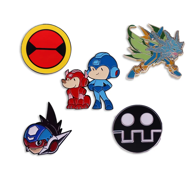 

Megaman игровые эмалированные шпильки, веселая сетка, боевой металлический значок, школьный детский значок для студентов, оптовая продажа