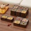 WORTHBUY 2/4/6 Grids Food Storage Box Moisture-Proof Nut, Dried Fruit, Candy Box Fruit Storage Container For Christmas New Year 1