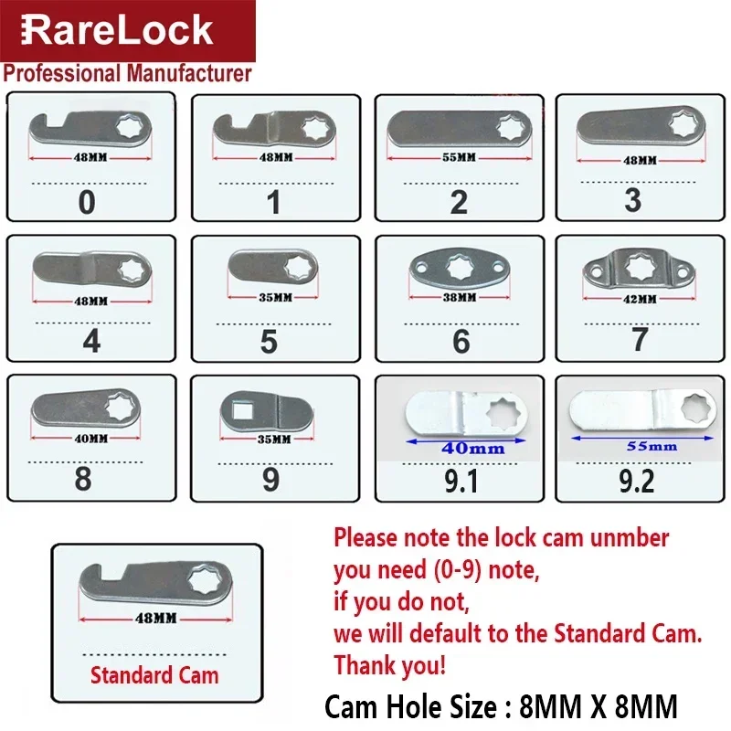 4 Size Drawer Cam Lock with 2 Keys for Mailbox File Cabinet Tool Box Locker Furniture Hardware Rarelock A images - 6