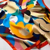 70*70cm Silk Square Scarf Women Soft Flower Print Hairband Foulard Neckerchief Hijab Tie Bag Ribbon Headband Fashion Decoration 3