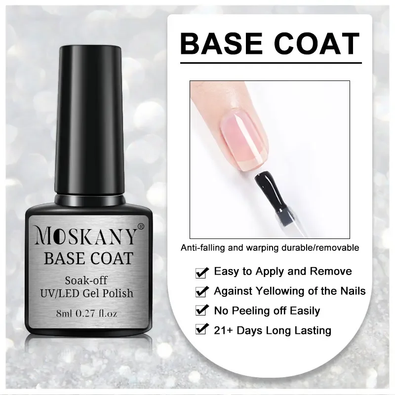 Acrylic No-acid Primer Nail Art Set With Base Coat And Top Coat Soak Off Gel Nail Polish For Art Design Tool Kit