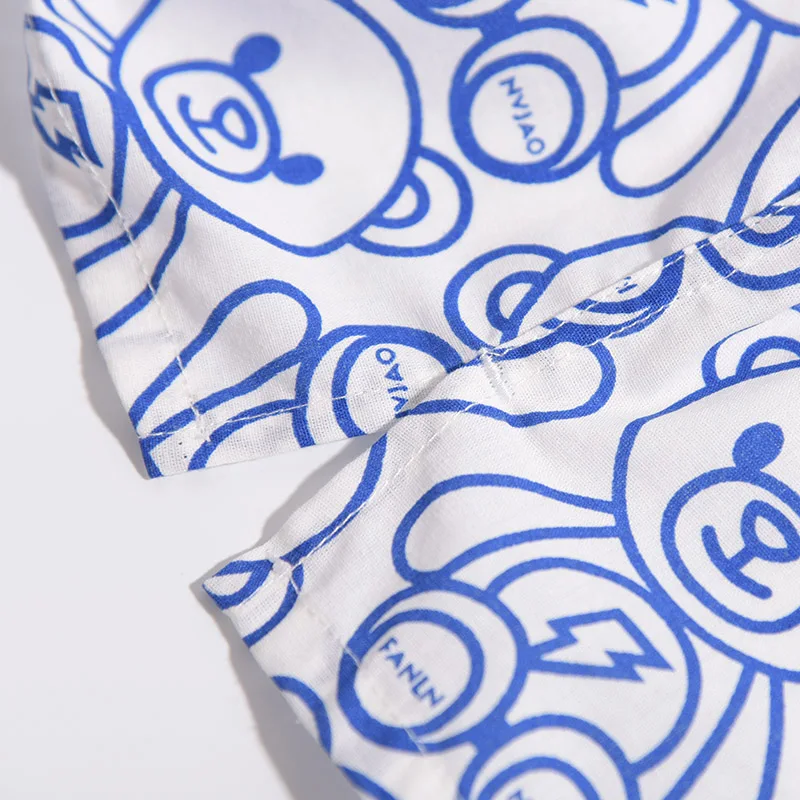 Pure Cotton Panties Blue Bear For Men And Women Pattern Comfortable Breathable Shorts For Home Leisure