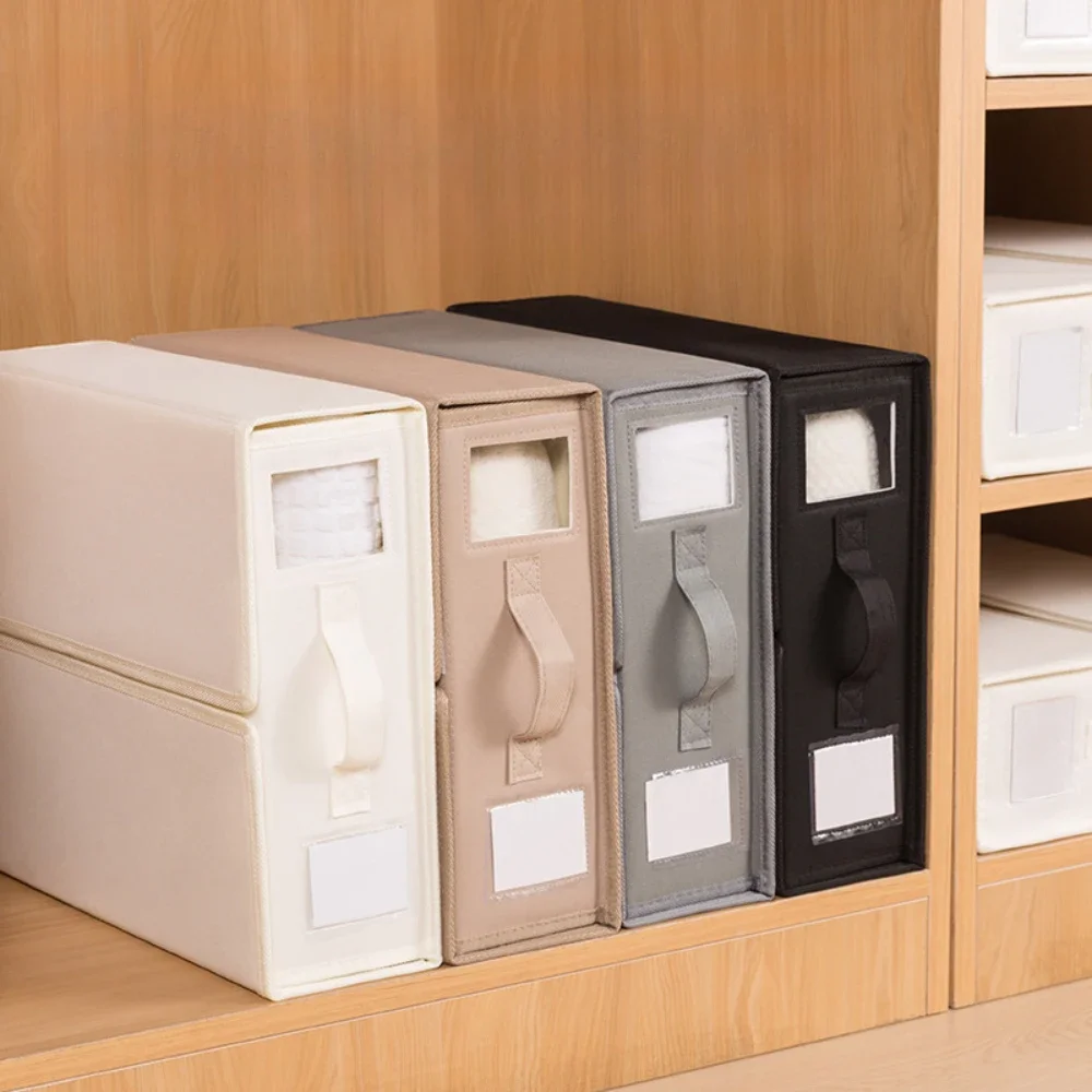 Clothing Storage Boxes Sheet Set Storage Box Fabric Folding Window Zipper Blanket Organizer Boxs Wardrobe Bed Clothes Organizer 2