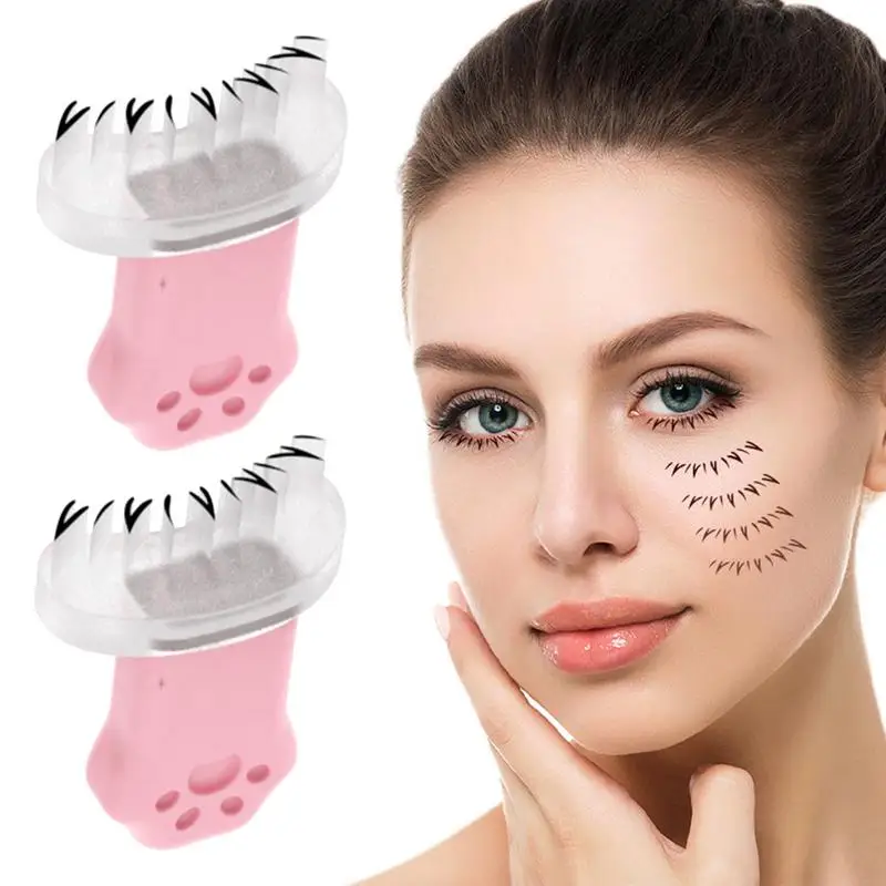 

Eyelash Stamps Tool 2PCS Silicone Eyelash Stamps Lower Lash Stamp Lower Lashes Eye Makeup Applicators Reusable Left Right