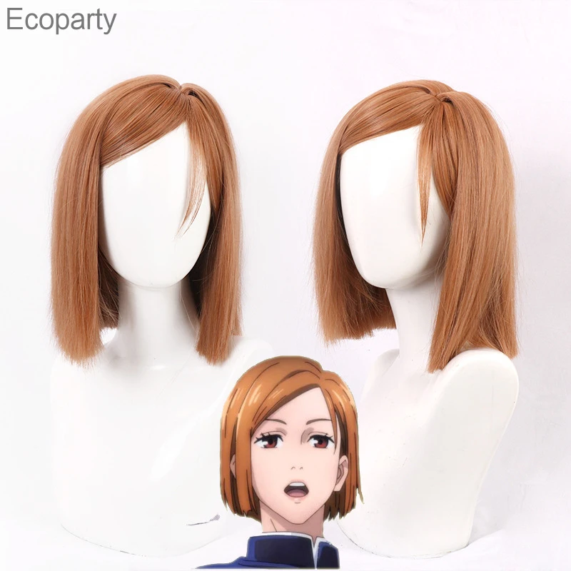 

50cm Anime Jujutsu Kaisen Kugisaki Nobara Wig Cosplay Wigs Playing Powder Short Orange Brown Hair Halloween 1:1 Wigs