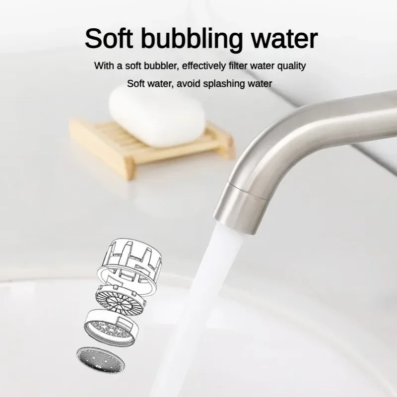 Basin Faucet 304 Stainless Steel Single Cold Water Tap Deck Mounted Lengthening and Raising Basin Sink Tap basin faucet