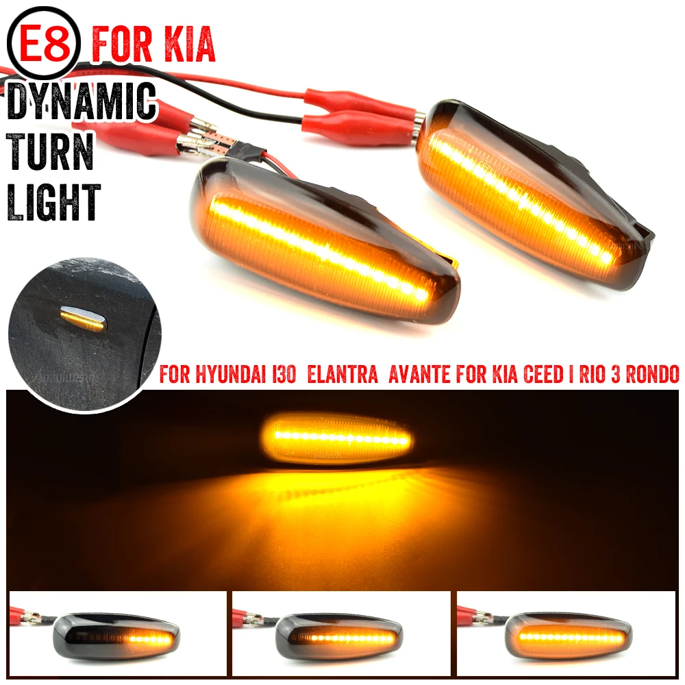 

1Pair Dynamic Side Marker Turn Signal Indicator Repeater Light For Kia Pro Ceed Estate Rio III Hyundai Elantra I30 Azera Avante