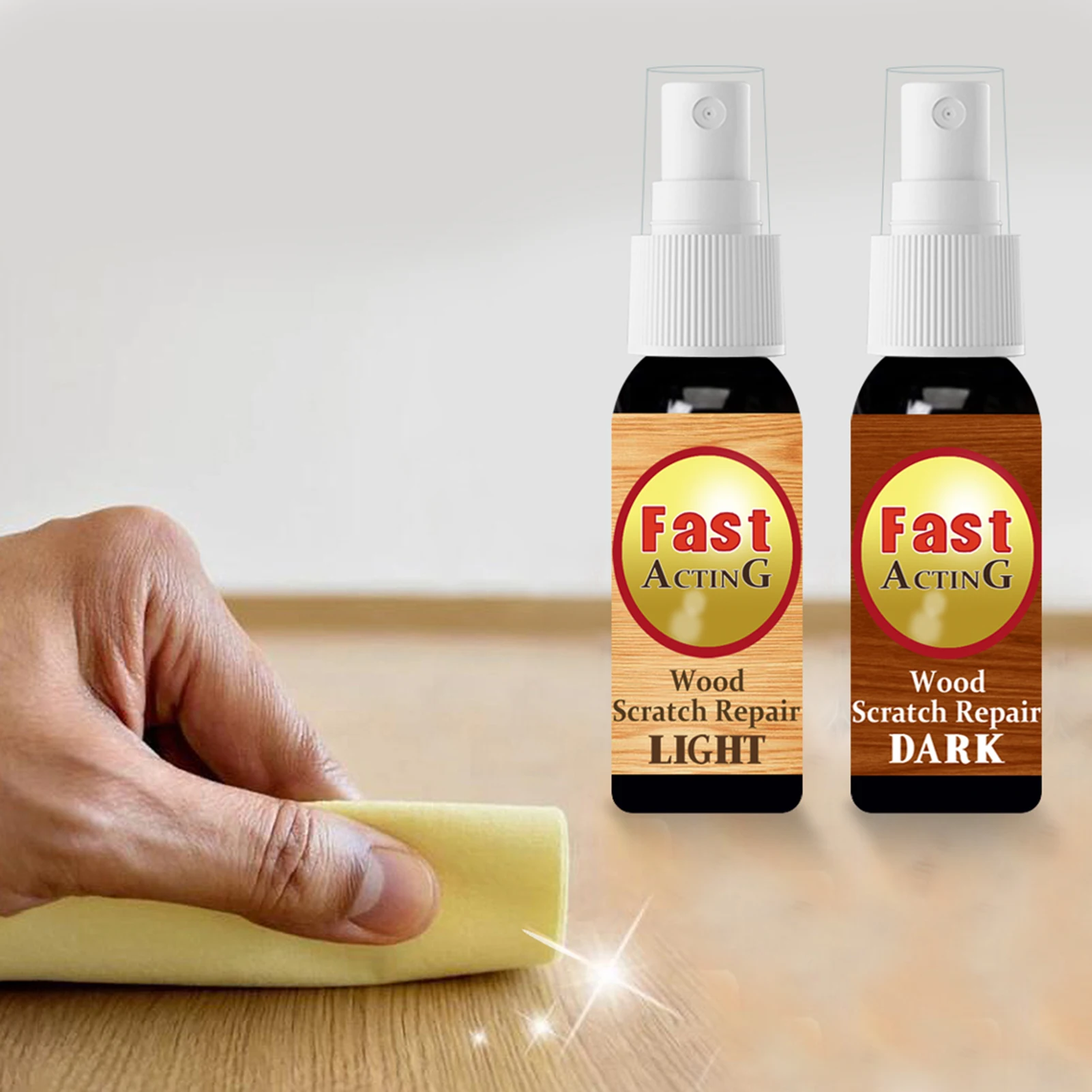 2pcs Floor Wood Repair Kit Furniture Paint Floor Complementary Color Spray Repair Wood Scratch Remover Acting Floor Repair Spray