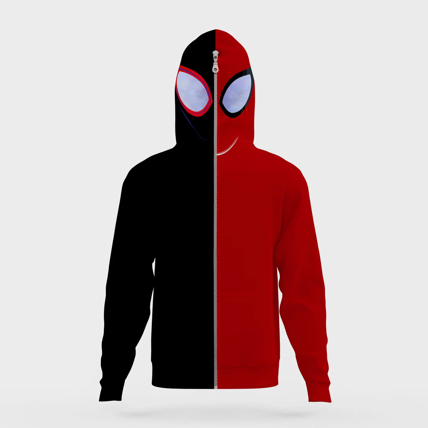 

2023 New Men Zipper to Head Hoodie Spider-Man 3D Printed Women's Plus Size Sweatshirt Spring Cartoon Anime Coat