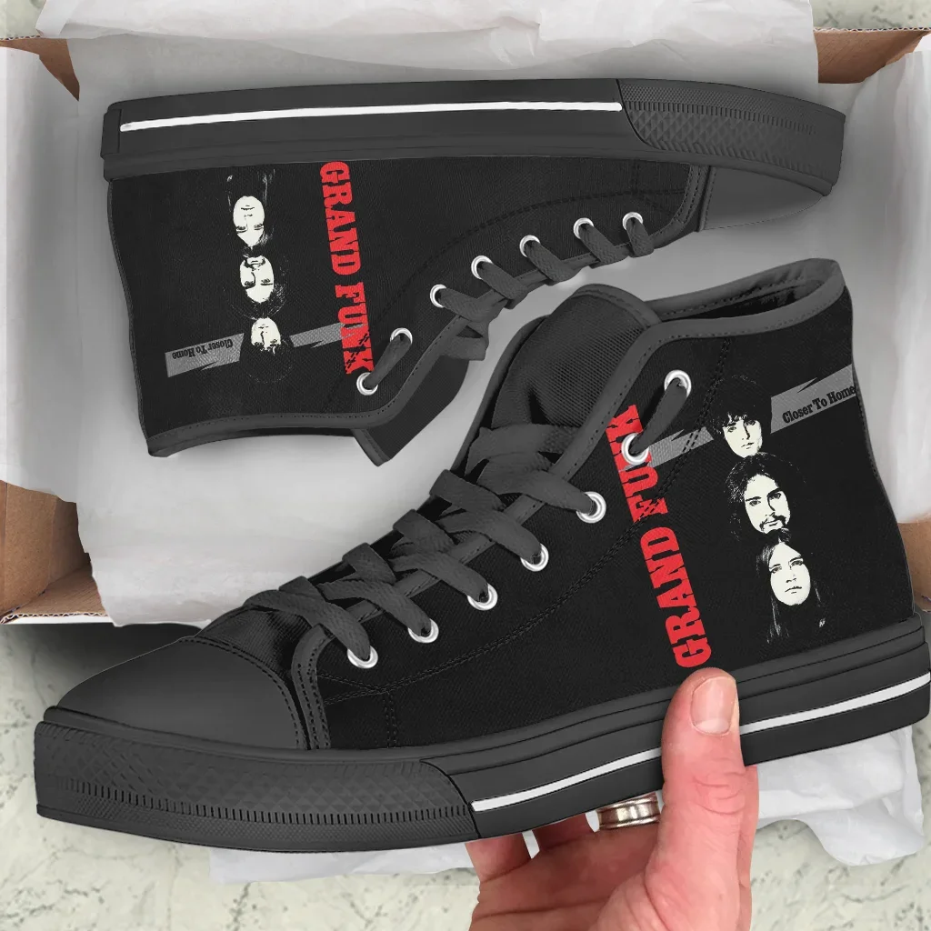 Grand Funk Railroad Man Woman Canvas Shoes Hot High Help Canvas Shoes Lightweight Casual Classic Board Shoes Fashion Sneakers