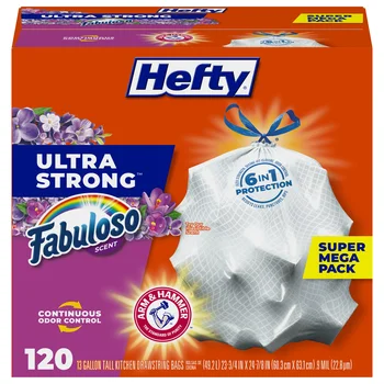 Ultra Strong Tall Kitchen Trash Bags, Fabuloso Scent, 13 Gallon, 120 Count 1