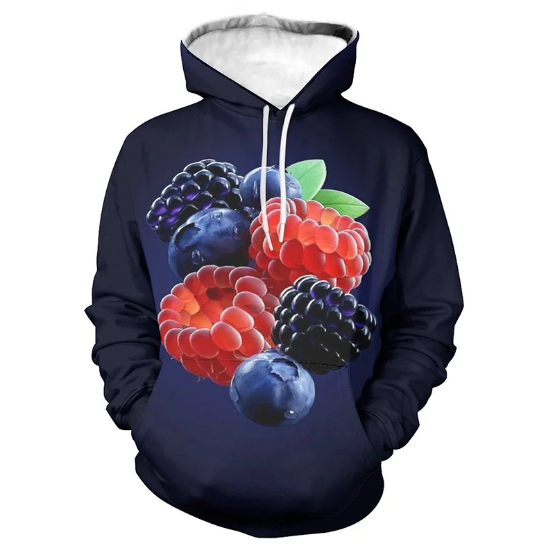 thumbnail image 1 of Sudadera con capucha con estampado 3D de frutas de limón, fresa y naranja para hombre, sudaderas informales holgadas de talla grande, ropa para hombre, 1 of 5