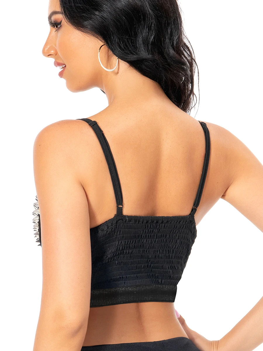 Dames strass diamant push up bustier crop top hemdje gothic punk korset clubwear party strass beha