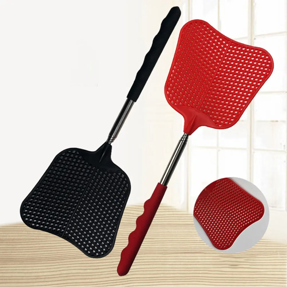 Telescopic Fly Swatters with Anti-Slip Handle Extendable Fly Swatters Manual Bugs Killer Tools 2Pcs for Indoor Outdoor