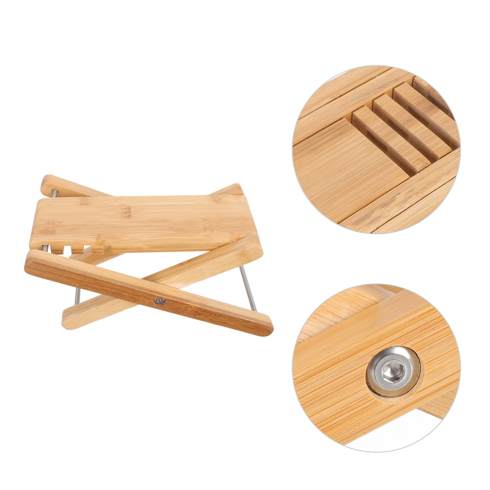 

Bamboo Beauty Nail Pedicure Foot Stool Adjustable Folding Guitar Foot Pedal Salon Footstool Home Pedicure Pedal Primary Color