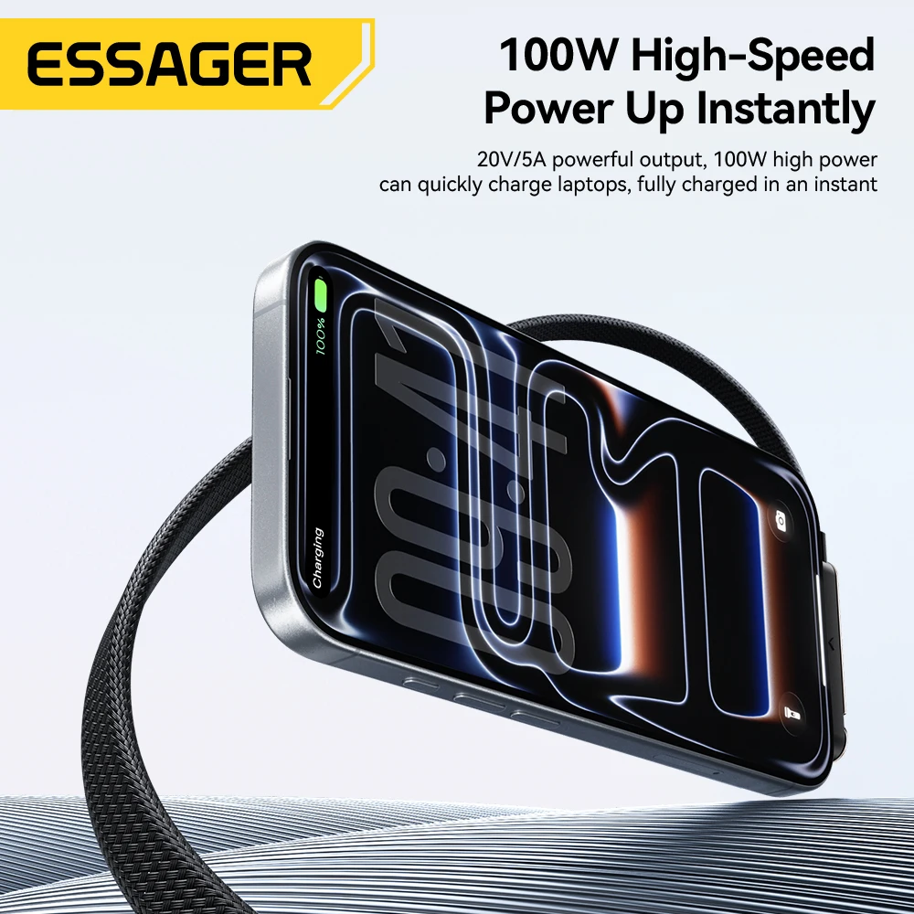 Essager Cable Foldable Phone Holder 100W Type-C